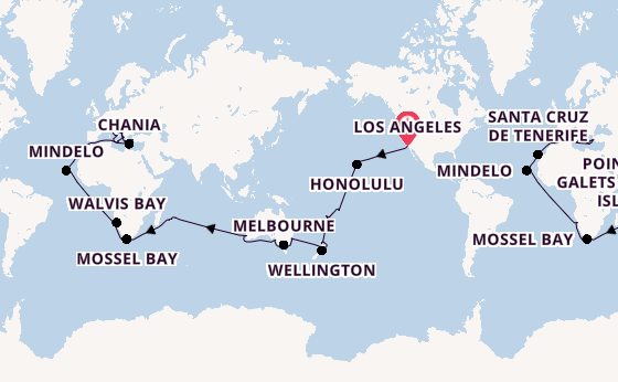 World Cruise from Los Angeles, California with the Coral Princess