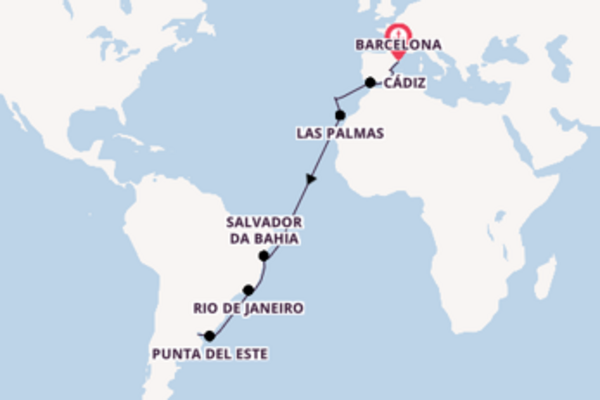 Cruise naar Buenos Aires via Salvador da Bahia