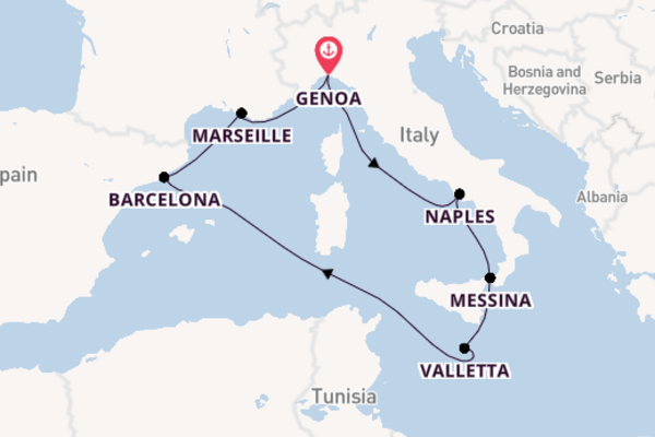 Western Mediterranean from Genoa with the MSC World Europa