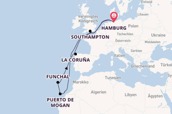 Von Hamburg zum Jahreswechsel nach Madeira auf der Queen Anne