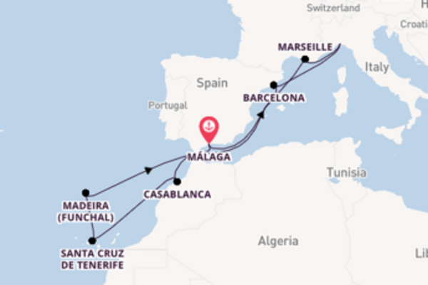Vibrant expedition from Málaga with MSC Cruises