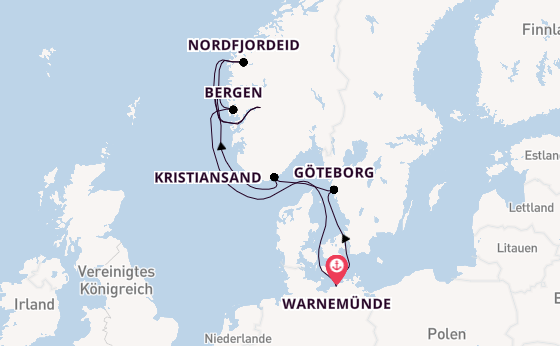 Norwegen ab Warnemünde auf AIDAmar