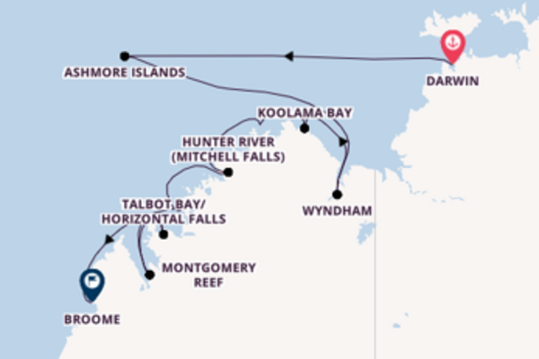 Kreuzfahrt mit Silver Cloud Expedition von Darwin nach Broome
