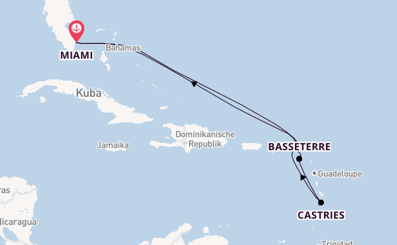 Karibik ab Miami auf der Seven Seas Prestige