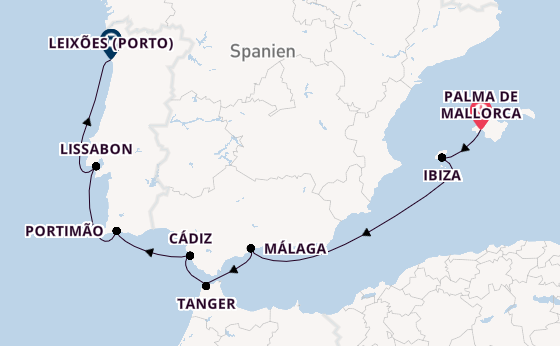 Westliches Mittelmeer ab Palma de Mallorca, Spanien auf der EUROPA