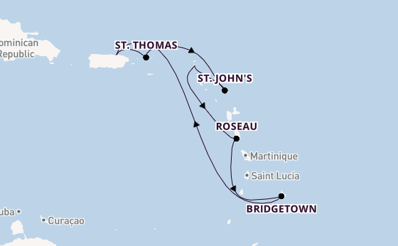 Caribbean vanaf San Juan, Puerto Rico met de Vision of the Seas