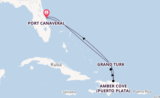 Karibik ab Port Canaveral, USA auf der Carnival Firenze