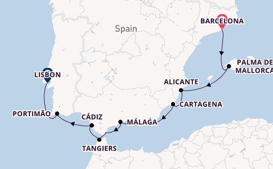 Western Mediterranean from Barcelona, Spain with the Nautica