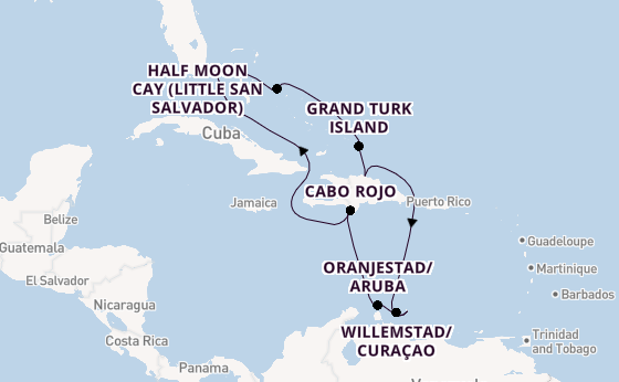 Caribbean from Miami, Florida, USA with the Zuiderdam