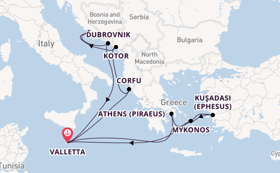 Mediterranean Sea from Valletta, Malta with the Azura