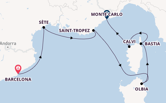 Western Mediterranean from Barcelona, Spain with the Seabourn Ovation 