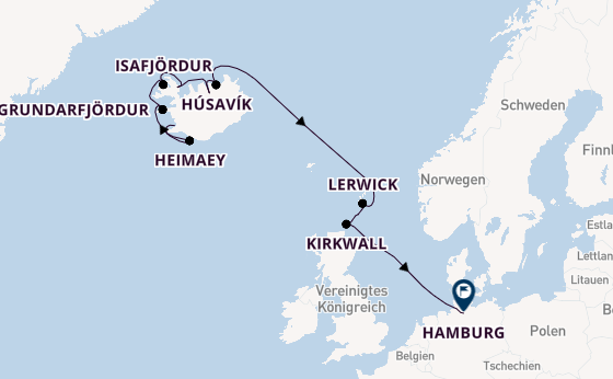 Arktis ab Reykjavik, Island auf der MS Spitsbergen