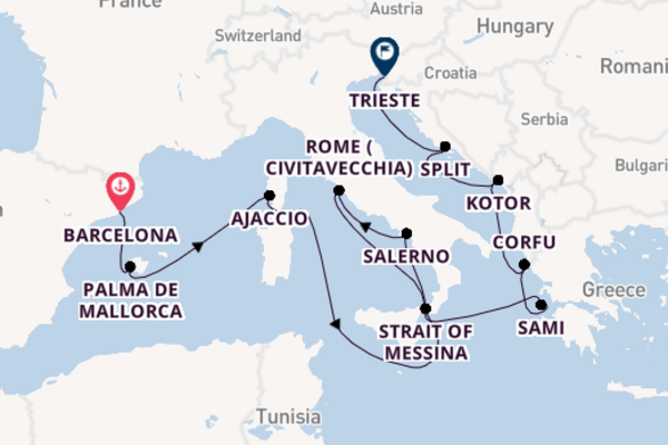 Voyage with the Queen Victoria to Trieste from Barcelona