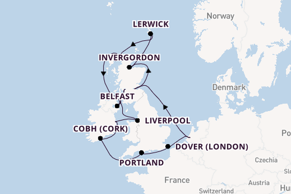 British Isles from Rotterdam, The Netherlands with the Nieuw Statendam