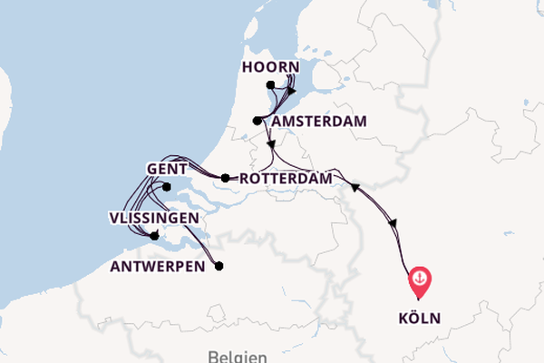 Rhein ab Köln, Deutschland auf der Alena
