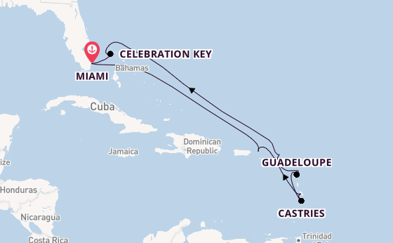 Caribbean from Miami, Florida with the Carnival Conquest