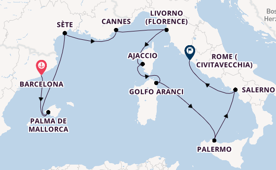 Western Mediterranean from Barcelona, Spain with the Allura