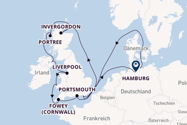 Vereinigtes Königreich ab Travemünde, Deutschland auf der EUROPA