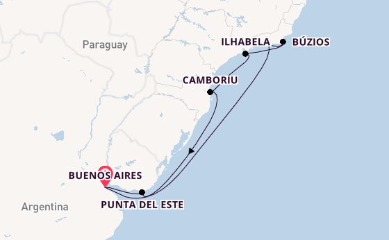 South America from Buenos Aires, Argentina with the MSC Splendida