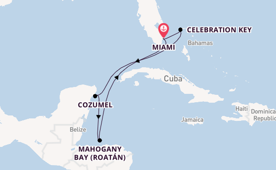 Caribbean from Miami, Florida, USA with the Carnival Celebration