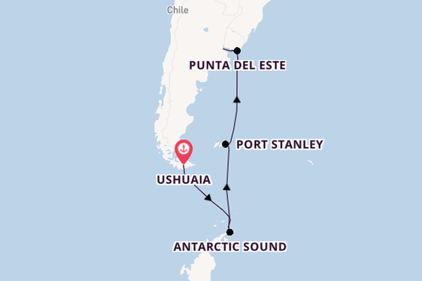 South America from Ushuaia, Argentina with the Azamara Quest