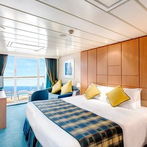 Come aboard the undefined and discover one of 24 cabin categories on a total of 9 decks that can accommodate 2520 passengers. Choose your dream cabin and feel at home on board the undefined!