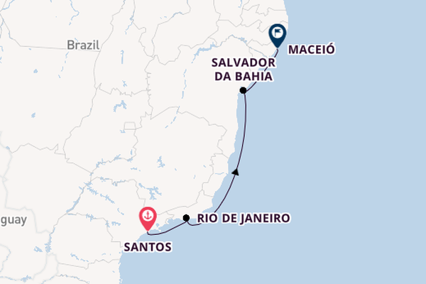 Brazil from Santos, Brazil with the MSC Divina