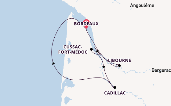 Garonne from Bordeaux, France with the AmaDolce