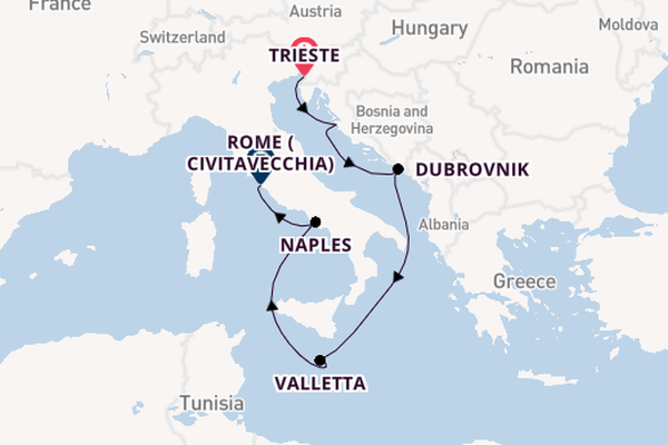 Mediterranean from Trieste, Italy with the Queen Victoria