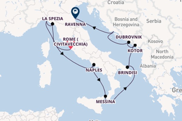 Mediterranean Sea from Rome (Civitavecchia), Italy with the Celebrity Constellation