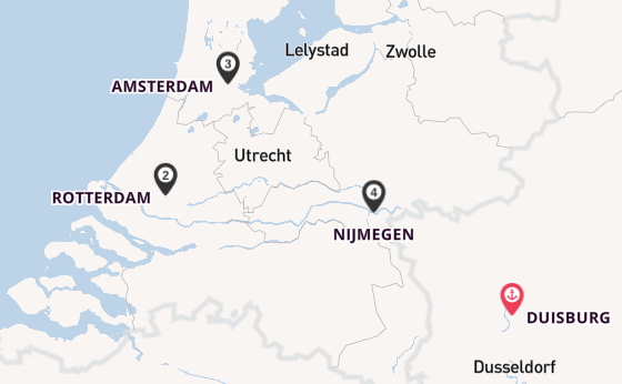 Rhein ab Duisburg, Deutschland auf der A-ROSA BRAVA