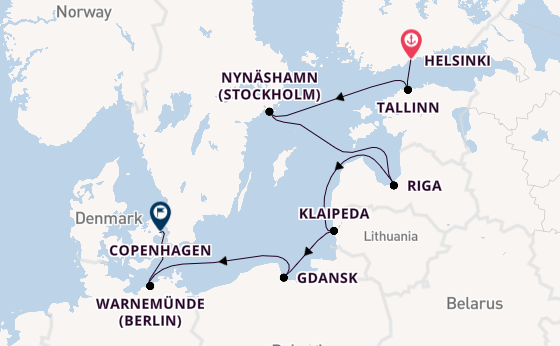 Baltic Sea from Helsinki, Finland with the Norwegian Jewel