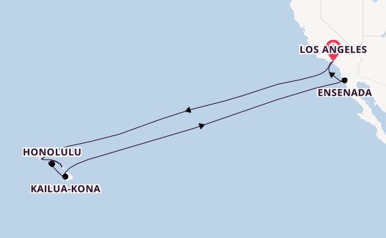 Polynesië vanaf Los Angeles, Verenigde Staten met de Crown Princess