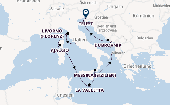 Westliches Mittelmeer ab Civitavecchia (Rom), Italien auf der Enchanted Princess