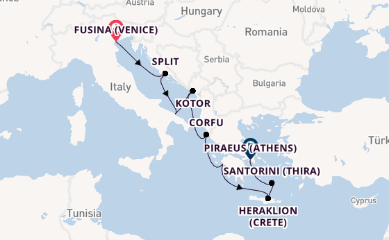 Mediterranean from Fusina (Venice) with the EUROPA