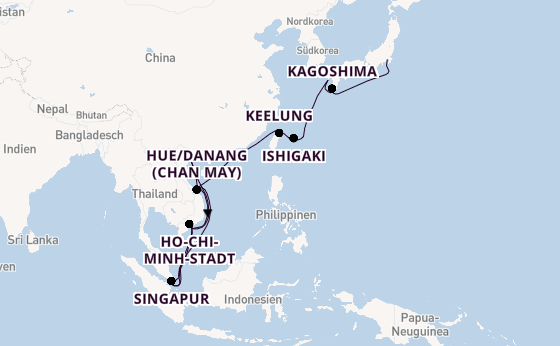Südostasien ab Tokio, Japan auf der Diamond Princess