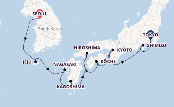 Japan from Seoul, South Korea with the Celebrity Millennium