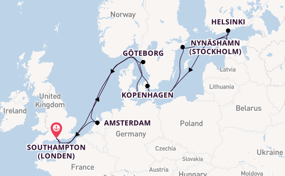 Engeland vanaf Southampton (Londen), Engeland met de Norwegian Star