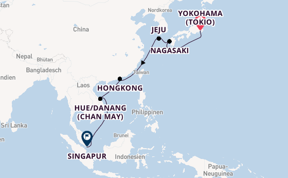 Ostasien ab Yokohama (Tokio), Japan auf der Navigator of the Seas 