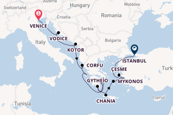 Trip from Venice to Istanbul via Athens (Piraeus)