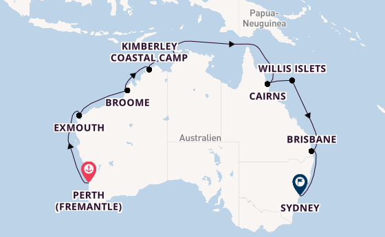 Australien ab Perth (Fremantle), Australien auf der Grand Princess