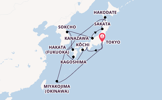 Japan from Tokyo, Japan with the Noordam