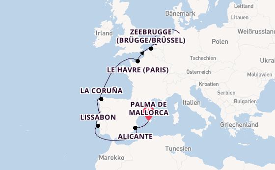Westliches Mittelmeer ab Palma de Mallorca, Spanien auf AIDAperla