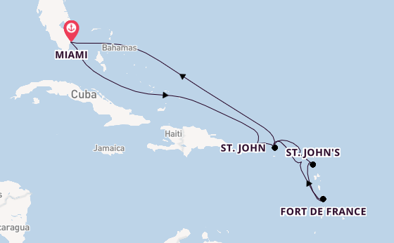 Caribbean vanaf Miami, Verenigde Staten met de Silver Ray