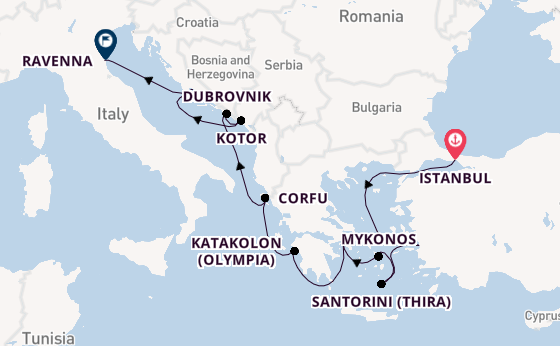 Eastern Mediterranean from Istanbul, Turkey with the Norwegian Viva