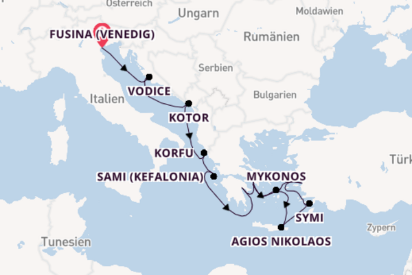 Östliches Mittelmeer ab Fusina (Venedig) auf der Seabourn Quest