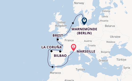 Western Mediterranean from Marseille, France with the MSC Magnifica