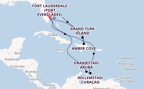 Caribbean from Fort Lauderdale (Port Everglades), Florida, USA with the Regal Princess