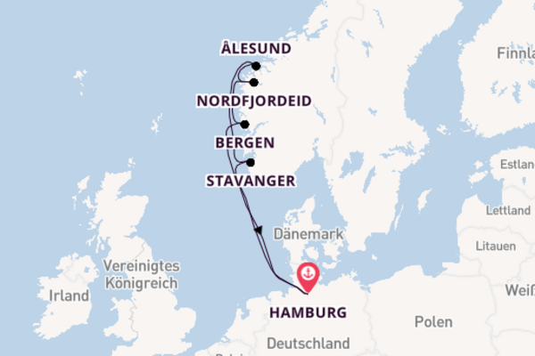 8-tägige Kreuzfahrt ab Hamburg