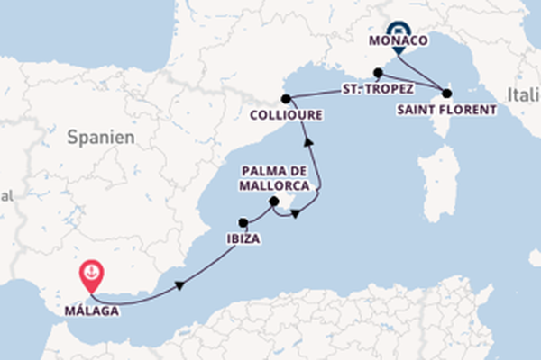 Großartige Kreuzfahrt über Collioure nach Monaco